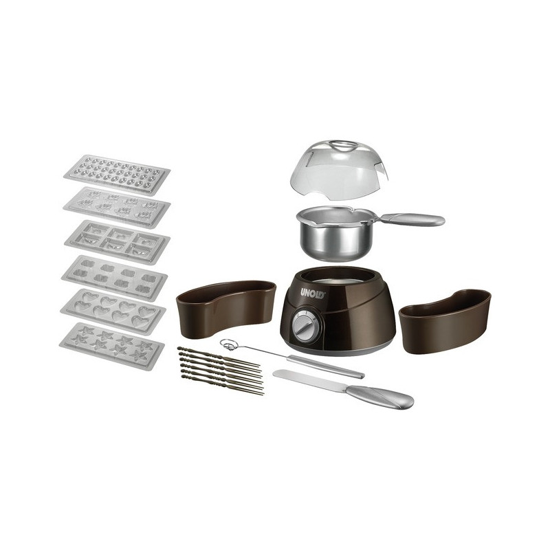 Unold Chocolatier 48667, fondü barna/ezüst, 25 watt, 0,25 literes edény